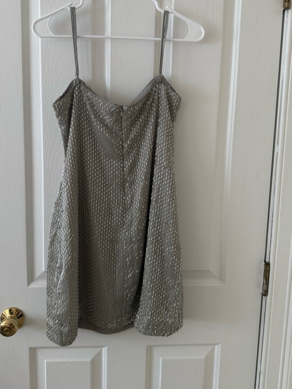 Zara Silver Sequin Mini Slip Dress - Picture 6 of 6